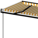 vidaXL Auvent rétractable automatique 450x350 cm Jaune et blanc