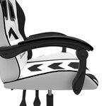 vidaXL Chaise de jeu pivotante Blanc et noir Similicuir