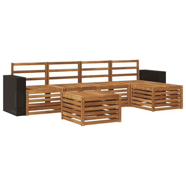 vidaXL Ensemble de canapés d'extérieur 6 pc Naturel