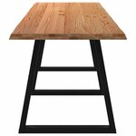 vidaXL Table à manger avec bord naturel 320x80x74 cm bois massif chêne