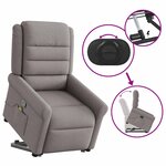 vidaXL Fauteuil inclinable de massage Taupe Tissu