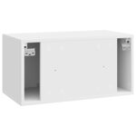 vidaXL Meuble TV mural Montage mural Blanc brillant 59 5 x 31 x 30 cm