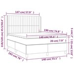 vidaXL Sommier à lattes de lit matelas et LED Gris foncé 140x190 cm