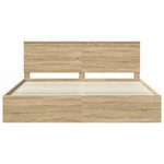 vidaXL Cadre de lit avec tête de lit Sonoma 200 x 200 cm Pin massif