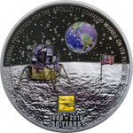 Monnaie MOON LANDING Apollo 11 50th Anniversary 3 Oz Argent 20$ Cook Islands 2019 (PRÉCOMMANDE)