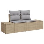 vidaXL Ensemble de jardin 13 pièces avec coussins beige poly rattan acacia