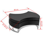 vidaXL Table basse à forme réglable noir brillant