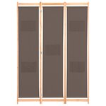 vidaXL Cloison de séparation 3 panneaux Marron 120x170x4 cm Tissu