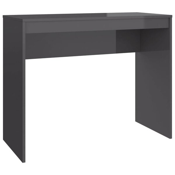 vidaXL Bureau Gris brillant 90x40x72 cm Bois d'ingénierie