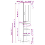 vidaXL Buffet haut Chêne sonoma 34 5x34x180 cm Bois d'ingénierie