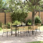 vidaXL Ensemble de 7 chaises de jardin en poly rotin marron