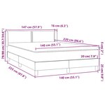 vidaXL Sommier à lattes de lit et matelas gris foncé 140x220cm velours