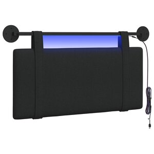 vidaXL Tête de lit suspendue Noir Tissu