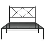 vidaXL Cadre de lit métal sans matelas avec tête de lit noir 100x200cm