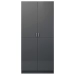vidaXL Garde-robe Gris brillant 90x52x200 cm Aggloméré