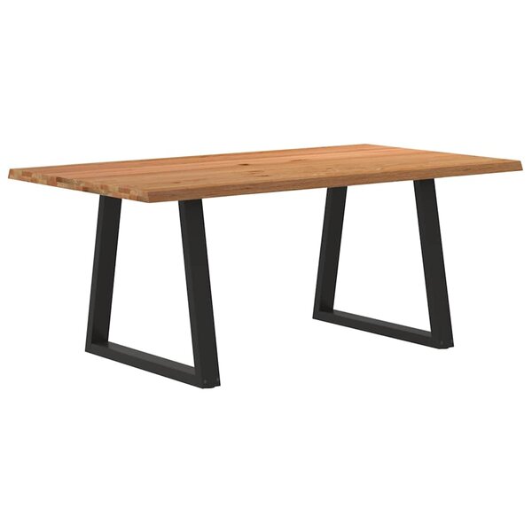 vidaXL Table à manger avec bord naturel 180x100x74cm bois massif chêne