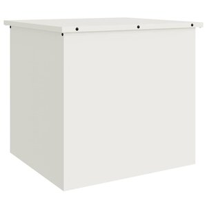 vidaXL Boîte de Rangement Extérieure Blanc 55 x 50 5 x 50 cm Acier