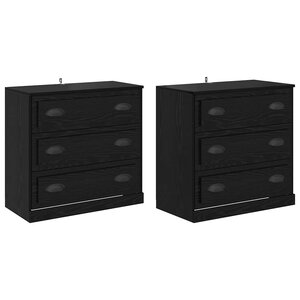 vidaXL Buffets 2 Pièces Chêne noir 70 x 35 5 x 67 5 cm Bois d'ingénierie