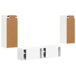 vidaXL Ensemble meuble TV Montage mural 2 Pièces Blanc Bois d'ingénierie