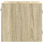 vidaXL Table de chevet avec porte en verre chêne sonoma 35x37x35 cm