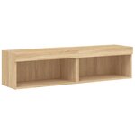 vidaXL Meubles TV avec lumières LED 2 Pièces chêne sonoma 60x30x30 cm