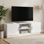 vidaXL Meuble TV Blanc brillant 150 x 31 x 47 cm Bois d'ingénierie