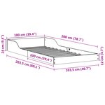 vidaXL Cadre de lit Marron cire 100 x 200 cm Bois massif en pin