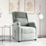 vidaXL Fauteuil de massage gris clair velours