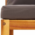 vidaXL Ensemble de canapés de jardin 3 pièces avec coussins  bois d'acacia et corde