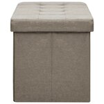 vidaXL Banc de rangement pliable Taupe Faux lin