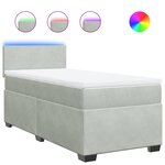 vidaXL Sommier à lattes de lit et matelas Gris clair 100x200cm Velours