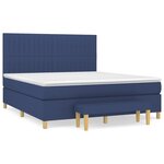 vidaXL Sommier à lattes de lit avec matelas Bleu 160x200 cm Tissu