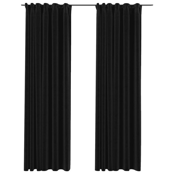 vidaXL Rideaux occultants aspect lin crochet 2Pièces Anthracite 140x225cm