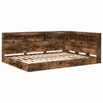 vidaXL Lit bibliothèque Chêne fumé 140 x 200 cm Bois d'ingénierie