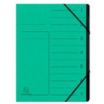 Trieur Agrafé Avec Élastiques Intérieur Noir 7 Compartiments - A4 - Vert - Exacompta