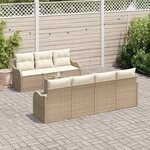 vidaXL Ensemble de canapé de jardin Beige 55 x 55 x 37 cm polyrotin