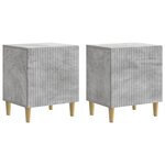 vidaXL Cabinet de chevet 2 pc Gris béton 43 x 34 5 x 50 cm
