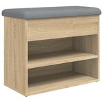 vidaXL Banc à chaussures chêne sonoma 62x32x50 cm bois d'ingénierie
