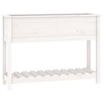 vidaXL Jardinière et étagère Blanc 111 5x34 5x81 cm Bois massif de pin