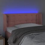 vidaXL Tête de lit à LED Rose 103x16x78/88 cm Velours