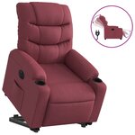 vidaXL Fauteuil inclinable électrique rouge bordeaux tissu