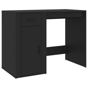 Bureau table poste de travail meuble d'ordinateur informatique étude 100 x 49 x 75 cm bois d'ingénierie noir 02_0023883