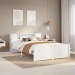 vidaXL Lit bibliothèque sans matelas blanc 140x200 cm bois pin massif