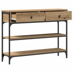 vidaXL Table Console avec tiroir chêne artisanal 100 x 25 x 75 cm