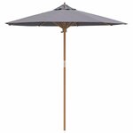 vidaXL Parasol de jardin Gris foncé Ø 270 x 260 cm Bambou