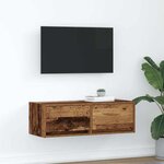 vidaXL Meuble TV vieux bois 80x31x25 5 cm bois d'ingénierie