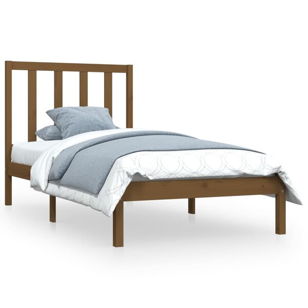 vidaXL Cadre de lit sans matelas marron miel pin massif 100x200 cm