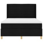 vidaXL Lit à ressorts avec matelas Noir 140 x 200 cm tissu