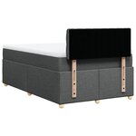 vidaXL Sommier à lattes de lit avec matelas Gris foncé 120x200cm Tissu