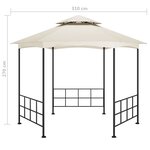vidaXL Belvédère avec parois 3 1x2 7 m Crème